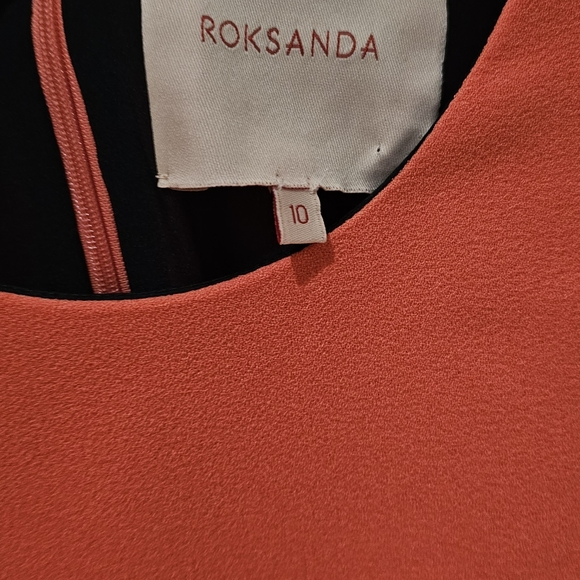 Roksanda MARGOT Crepe Dress Bell Sleeves Fitted Coral Pink size 10 (fits us 6) - Picture 8 of 10